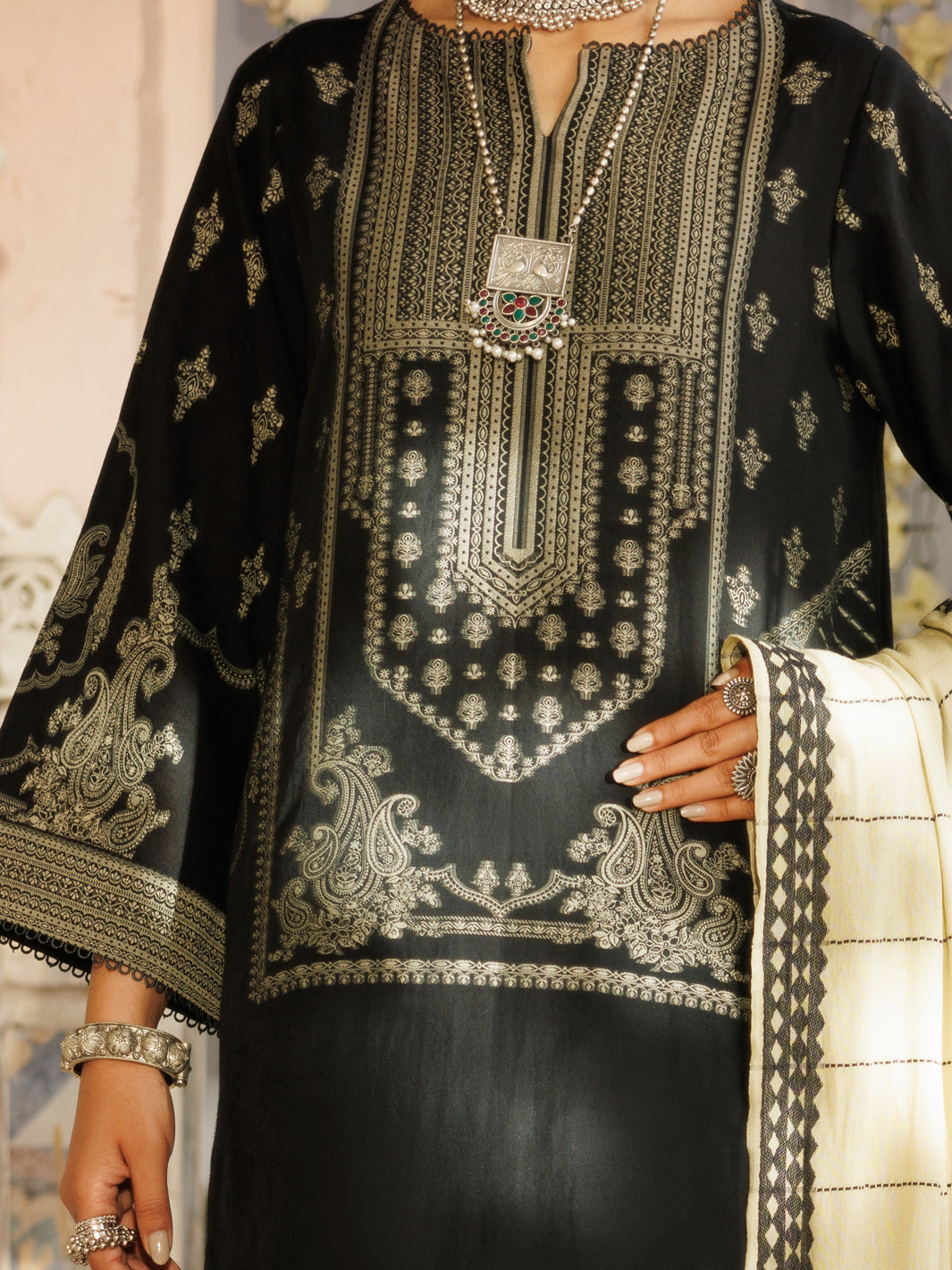 Black 3Pc Stitched - ALP-3PS-2178