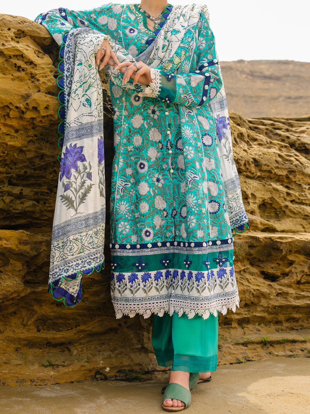 Green Lawn 2 Piece Unstitched - ALP-2PS-SLKD-UN-2260