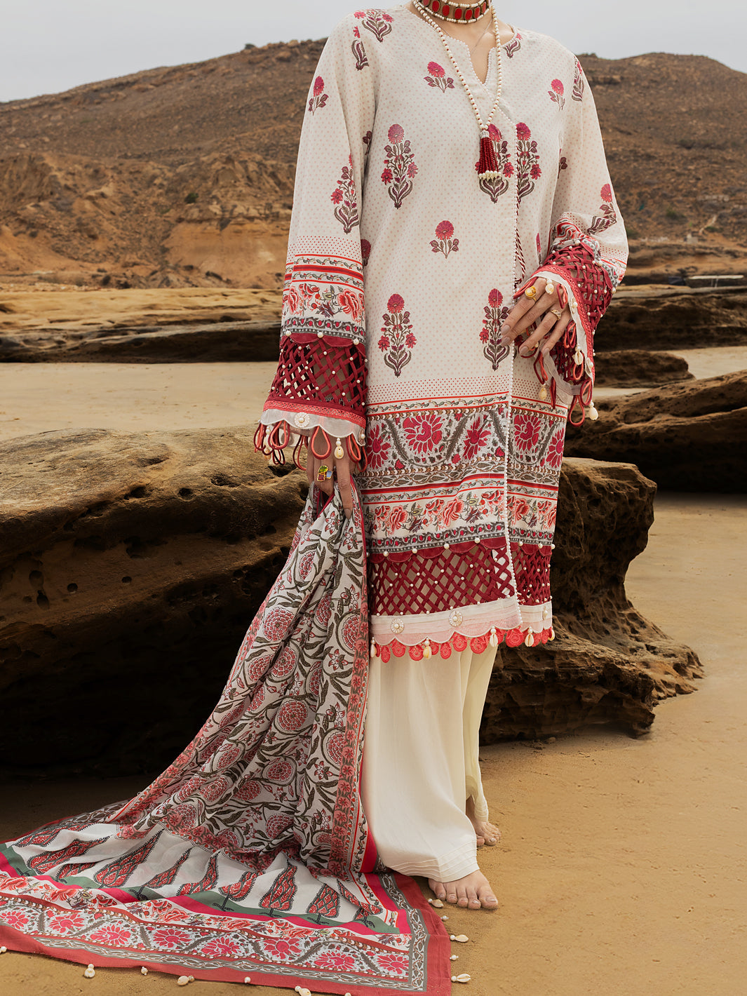 Maroon Lawn 2 Piece Unstitched - ALP-2PS-SLKD-UN-2262