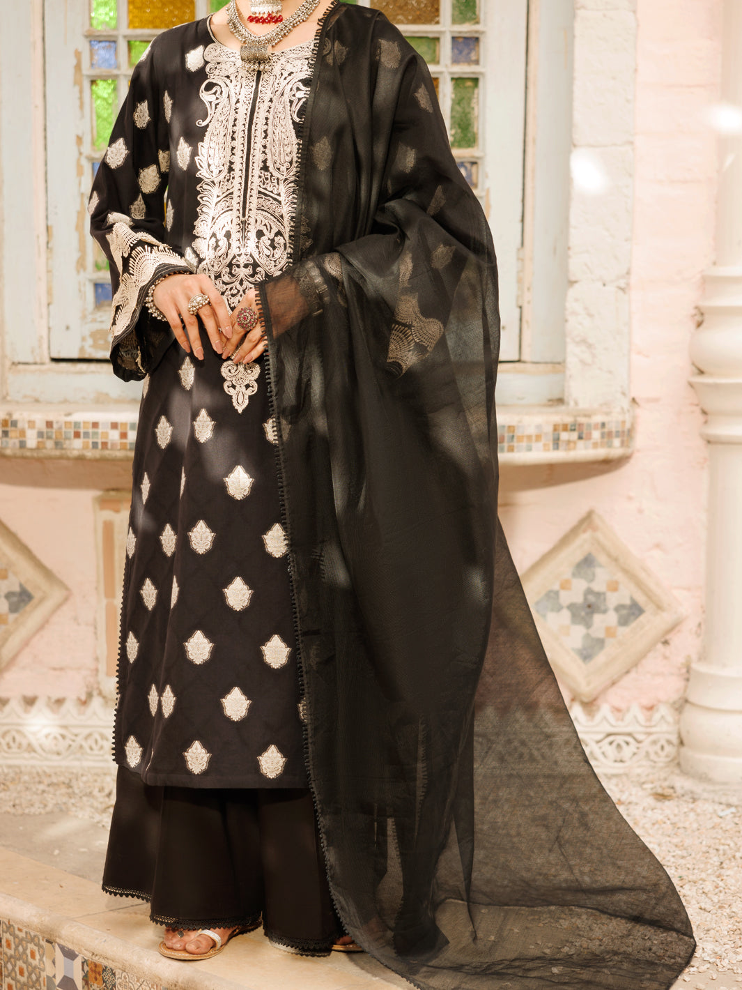 Black Jacquard 3Pc Stitched - ALP-3PS-2269