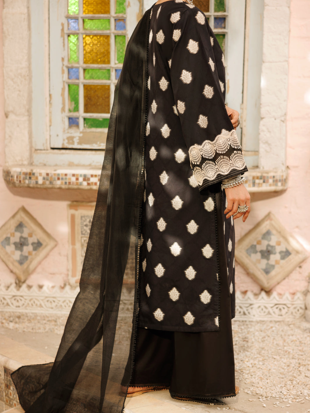 Black Jacquard 3Pc Stitched - ALP-3PS-2269