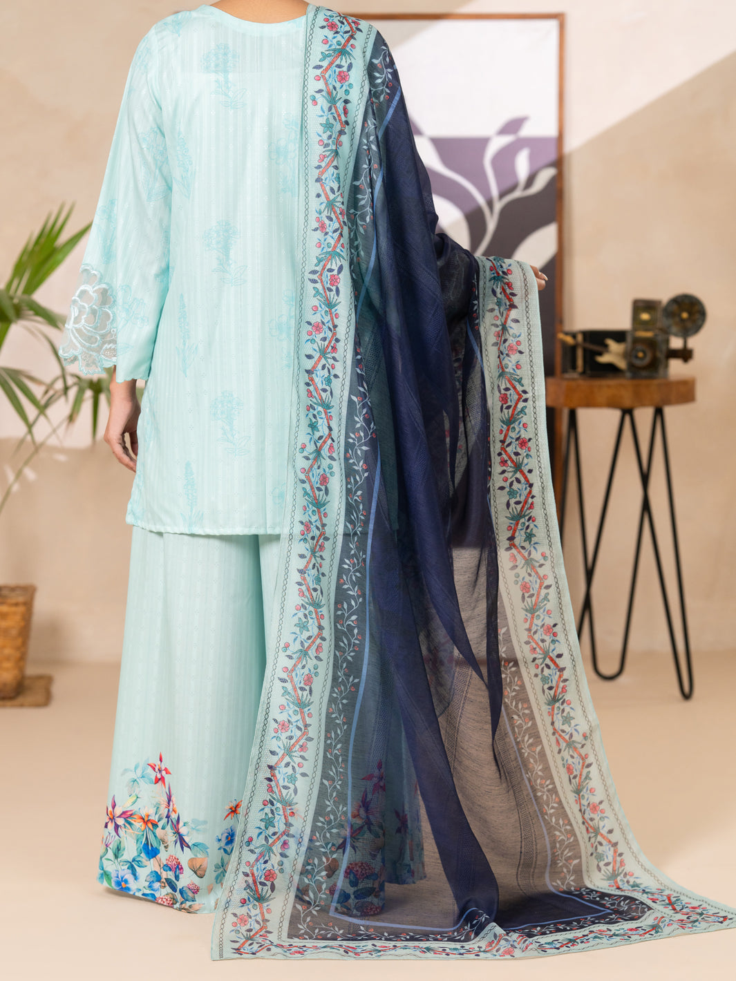 Light Green Swiss Jacquard 3Pc Stitched - ALP-3PS-2634
