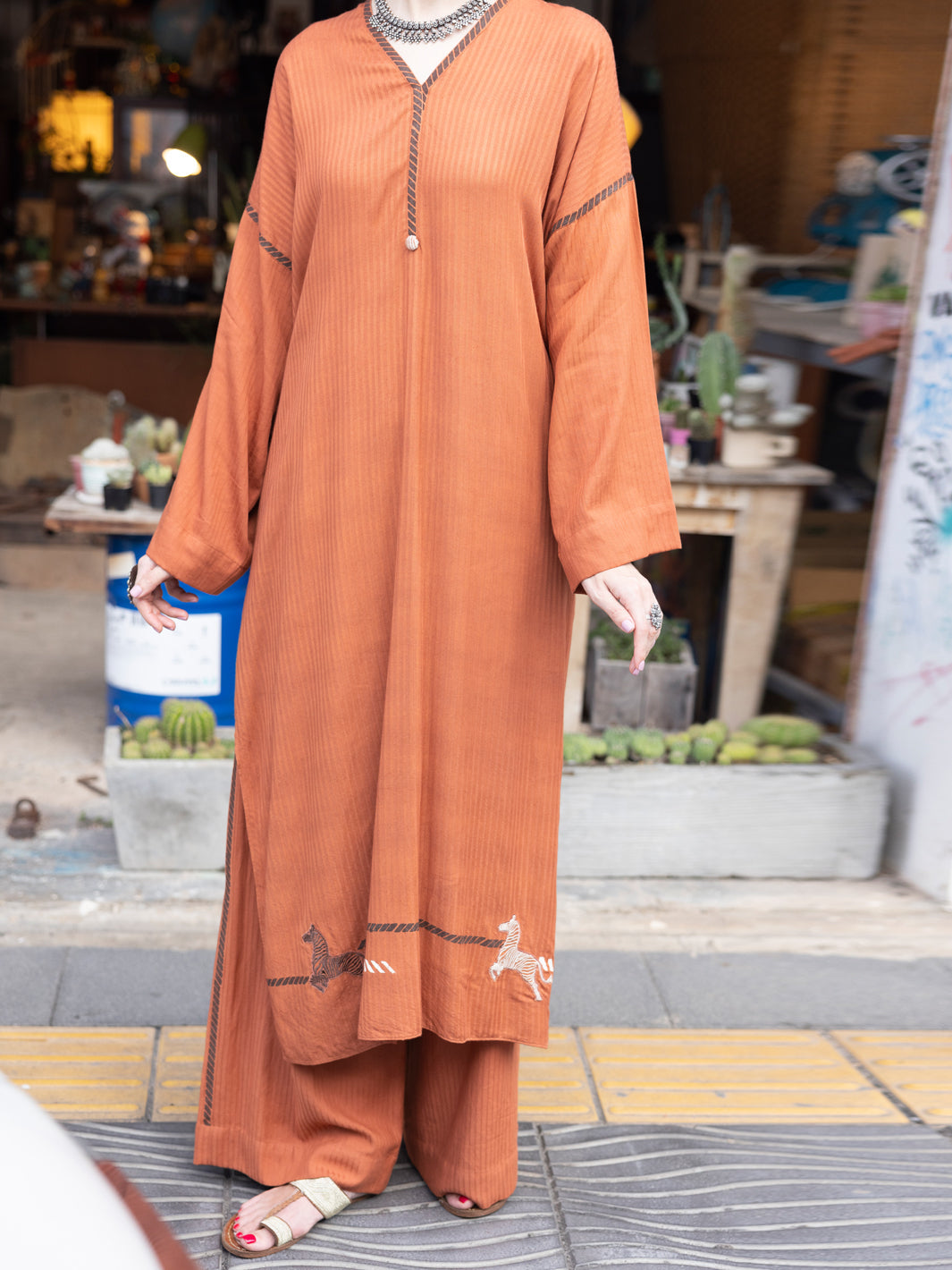 Rust Cotton Dobby 2Pc Stitched - ALP-2PS-LKS-1818