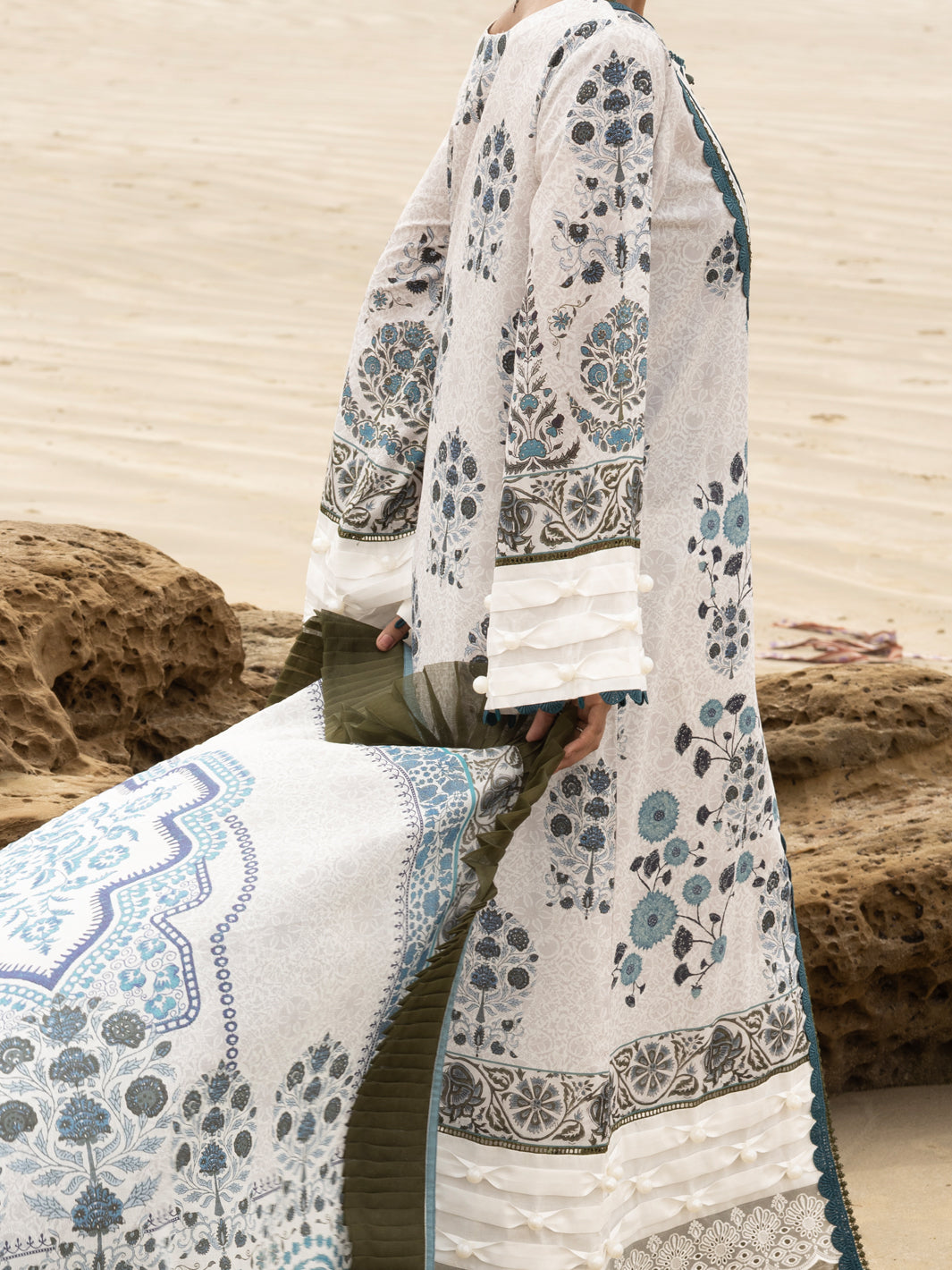 Teal Lawn 2 Piece Unstitched - ALP-2PS-SLKD-UN-2257