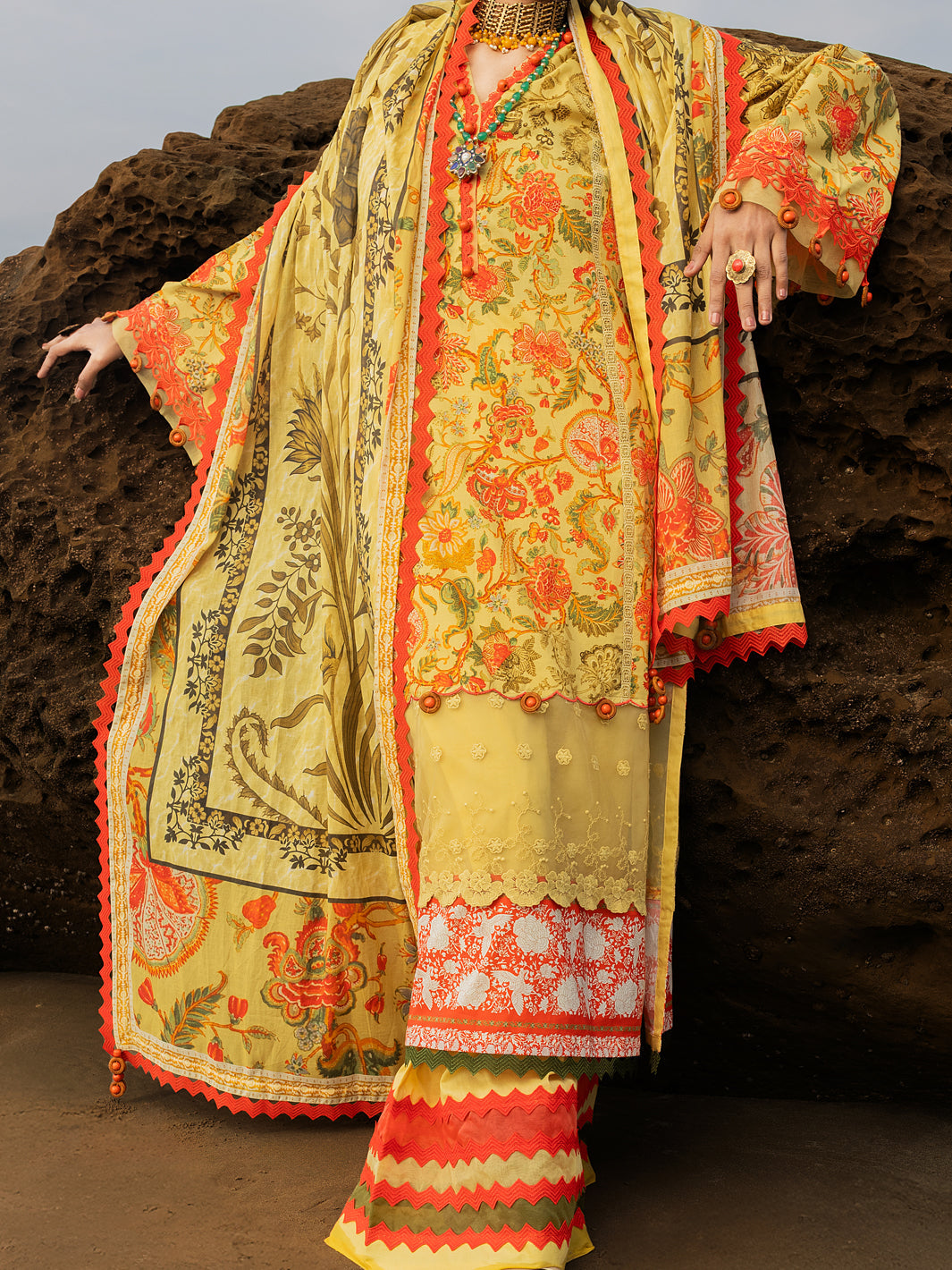 Lemon Lawn 2 Piece Unstitched - ALP-2PS-SLKD-UN-2259