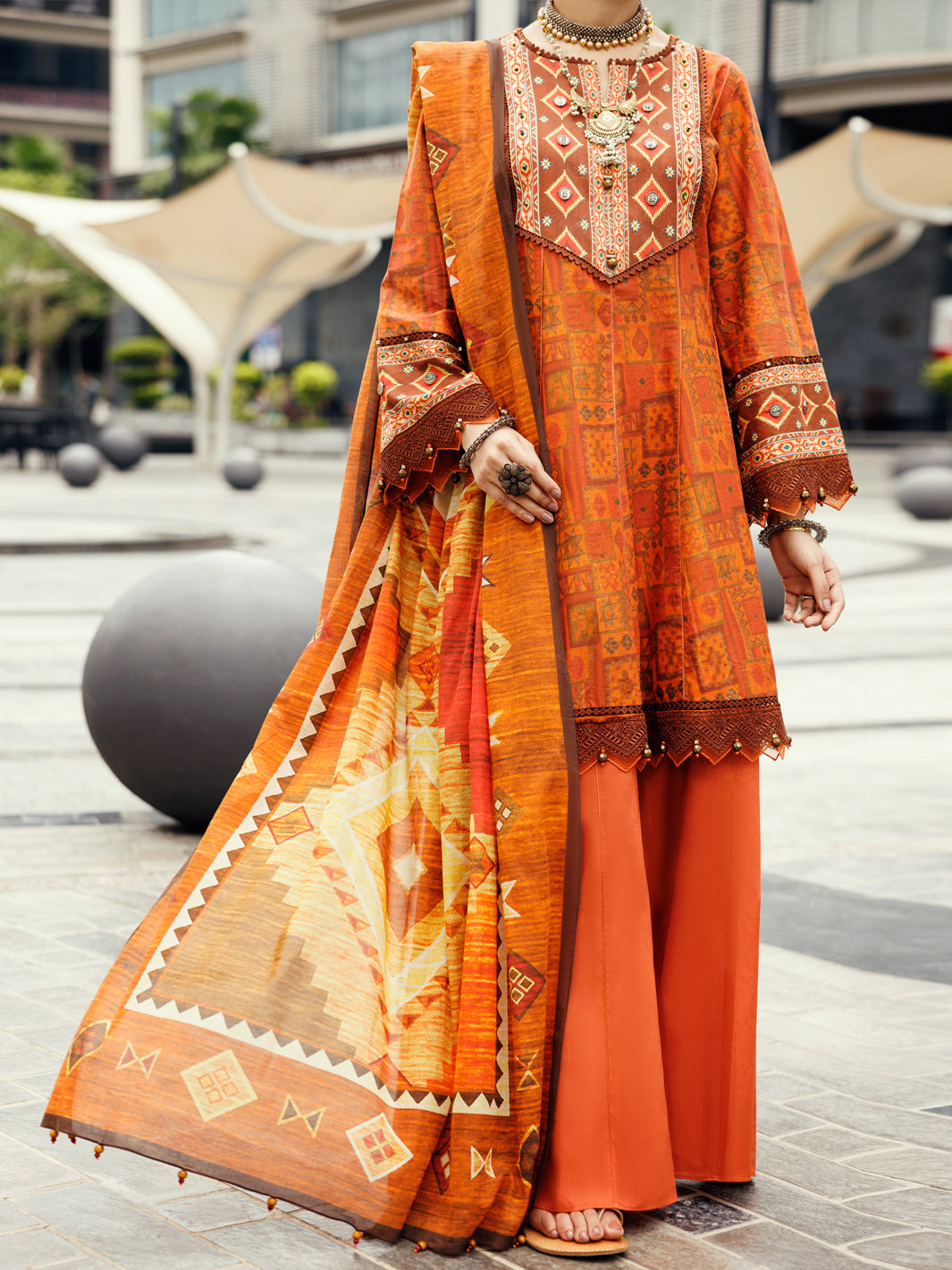 Mustard Lawn 2Pc Unstitched - ALP-2PS-SLKD-UN-2267