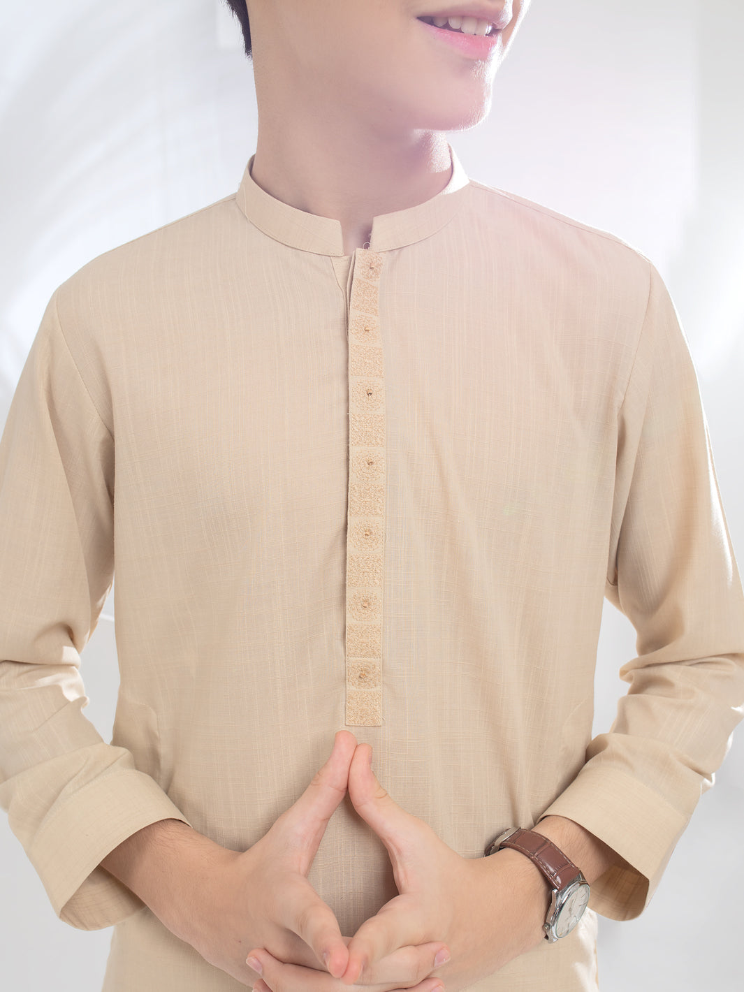 Beige Blended Kurta - ALT-K-037