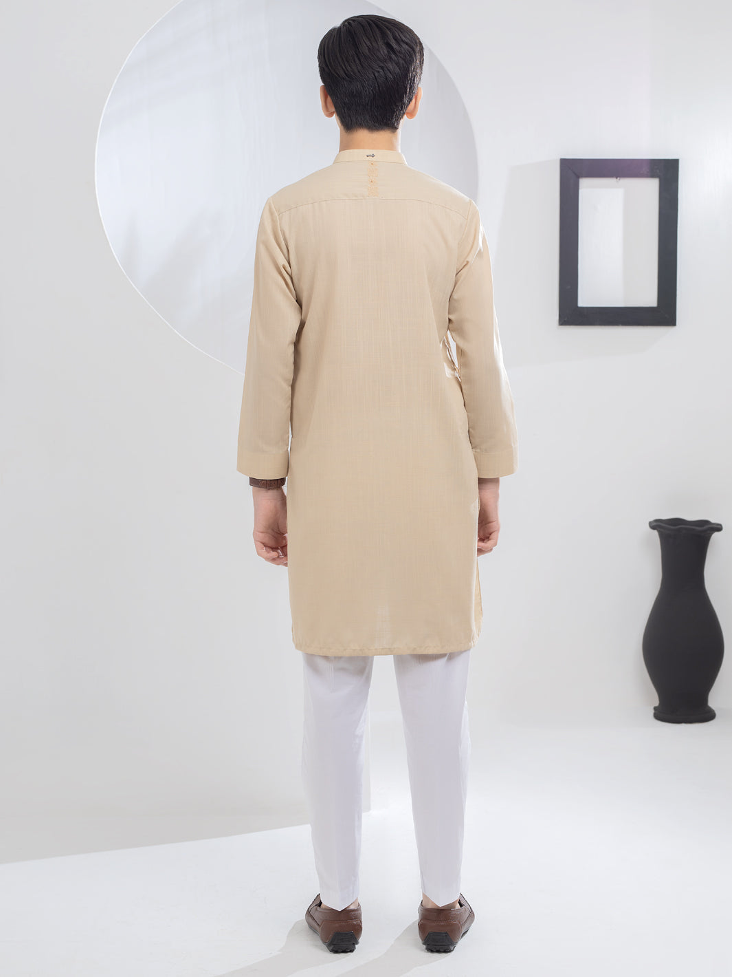 Beige Blended Kurta - ALT-K-037