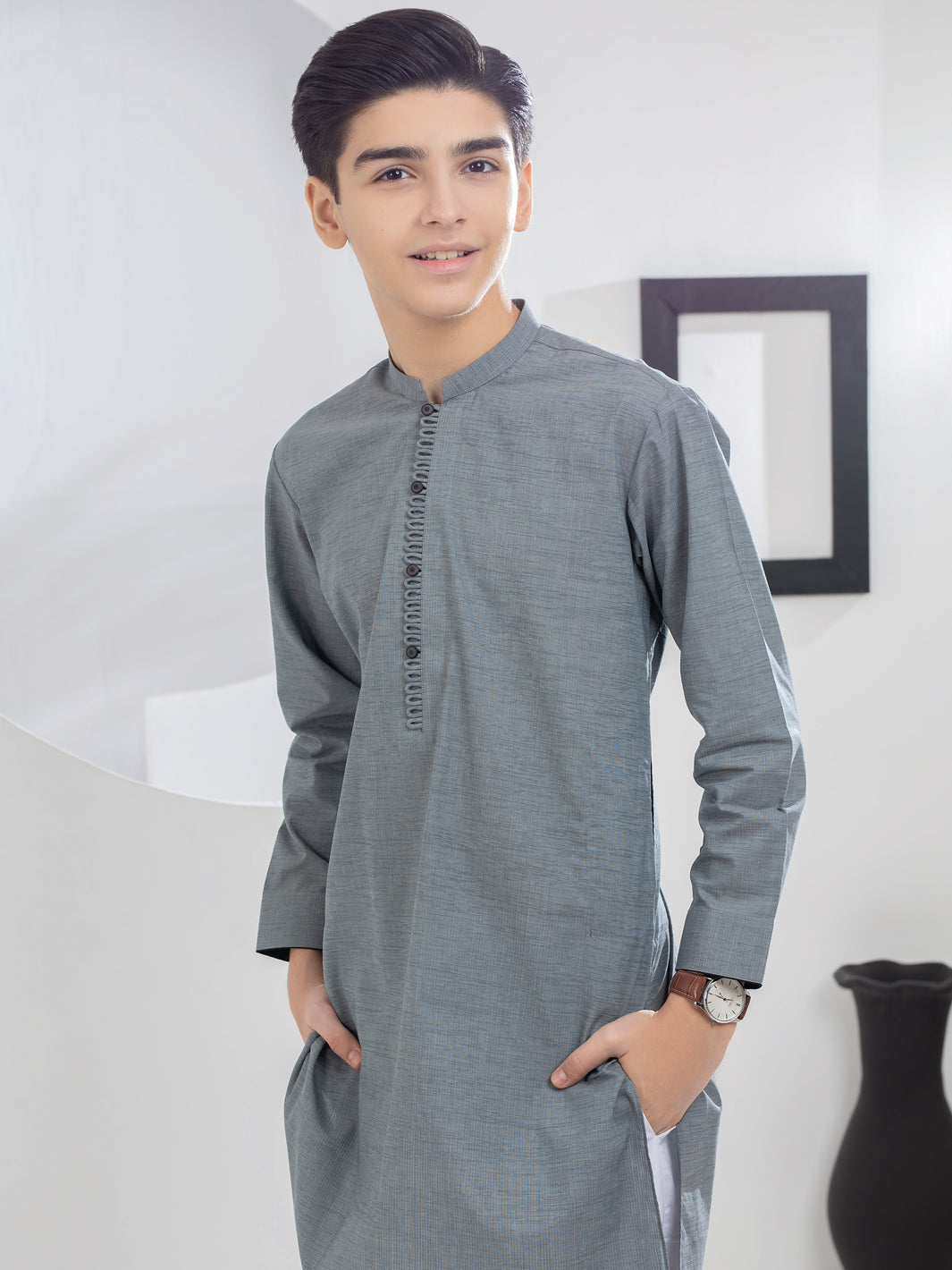 Grey Blended Kurta - ALT-K-045