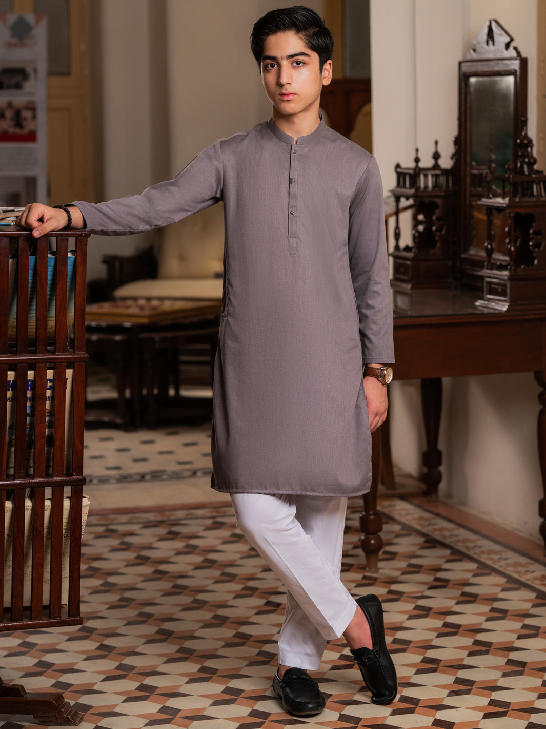 Grey Blended Kurta - ALT-K-062