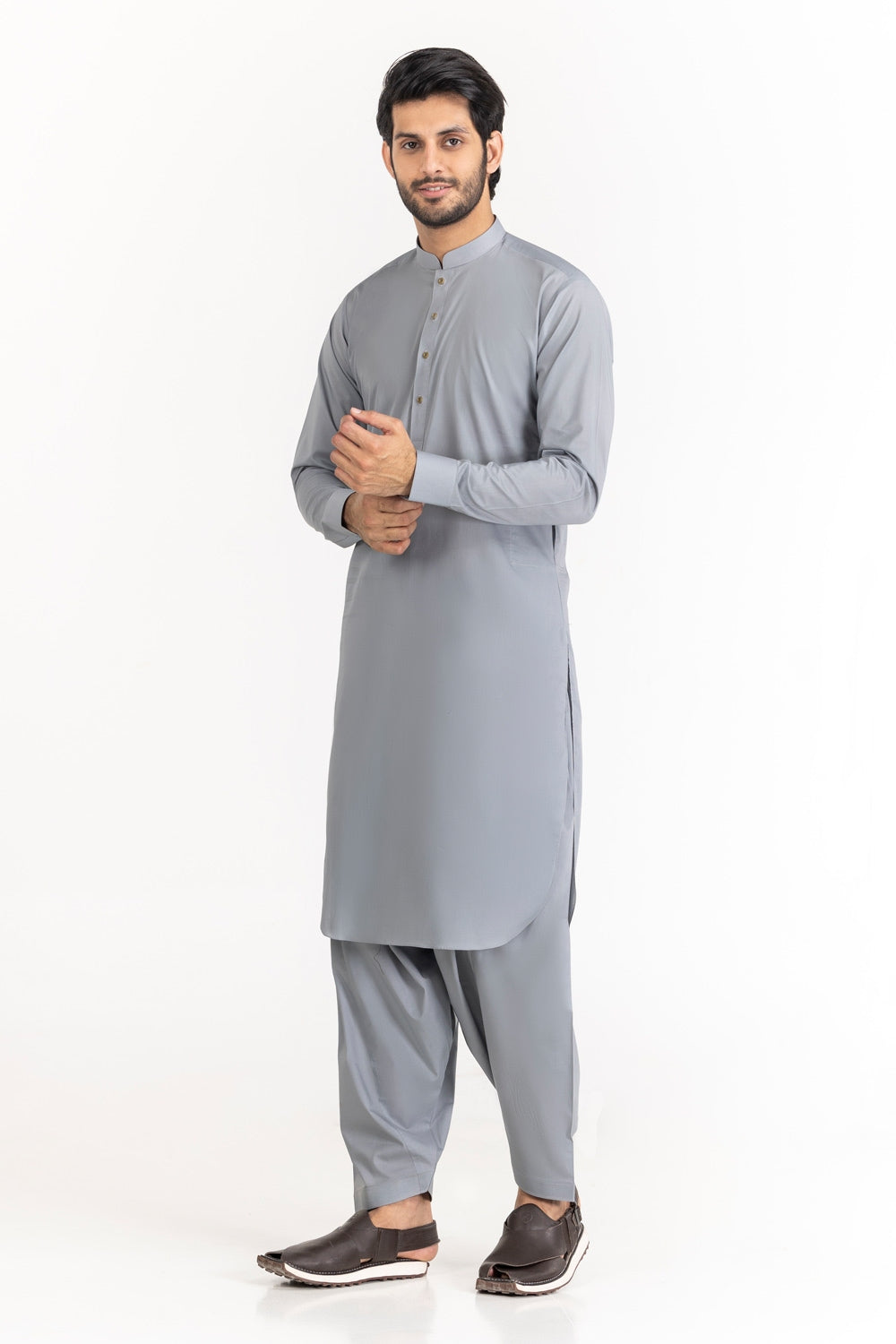 SS25DA-2741  YELLOW  2PCS  EMBROIDERED KURTA WITH TROUSER
