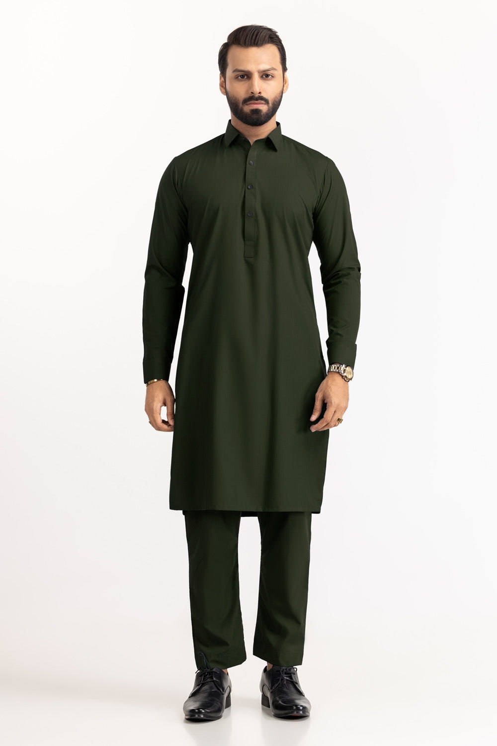 SS25DA-2741  YELLOW  2PCS  EMBROIDERED KURTA WITH TROUSER