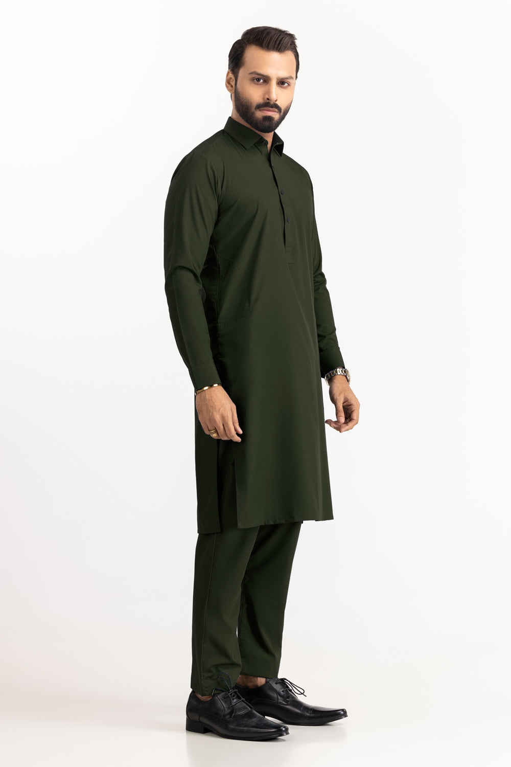 SS25DA-2741  YELLOW  2PCS  EMBROIDERED KURTA WITH TROUSER
