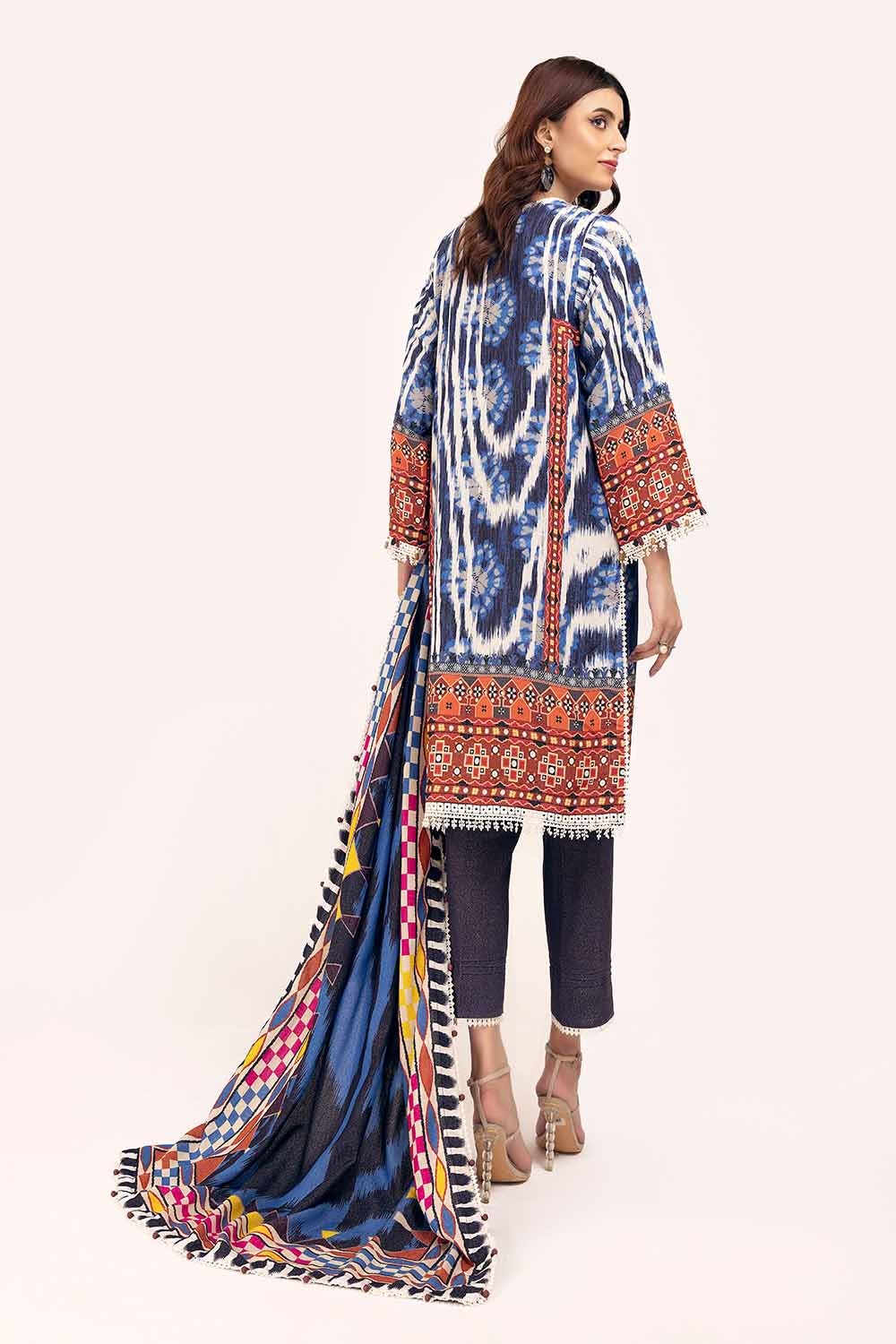 3 Piece Unstitched Printed Karandi Suit
