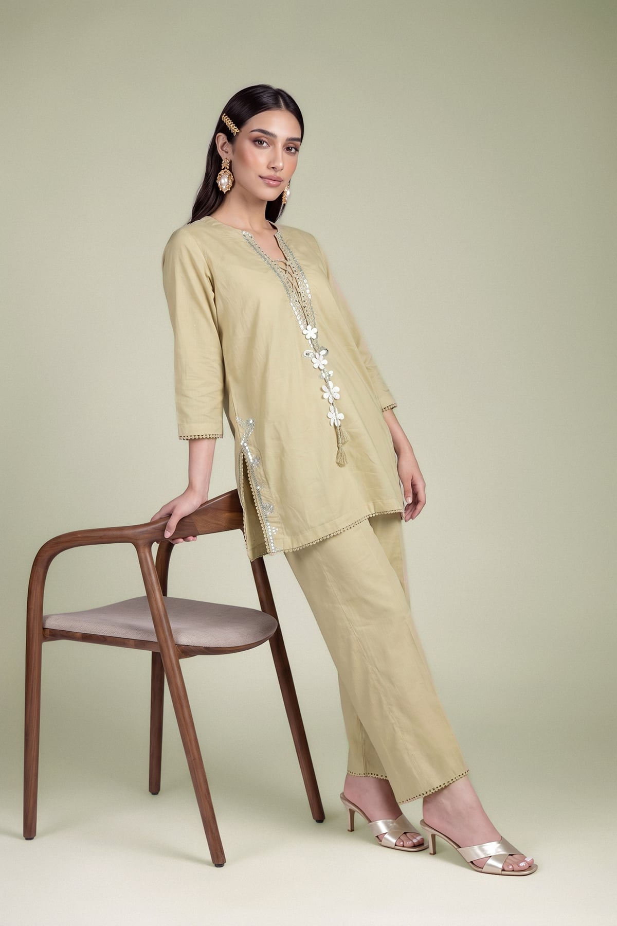 Beige Cambric Kurta