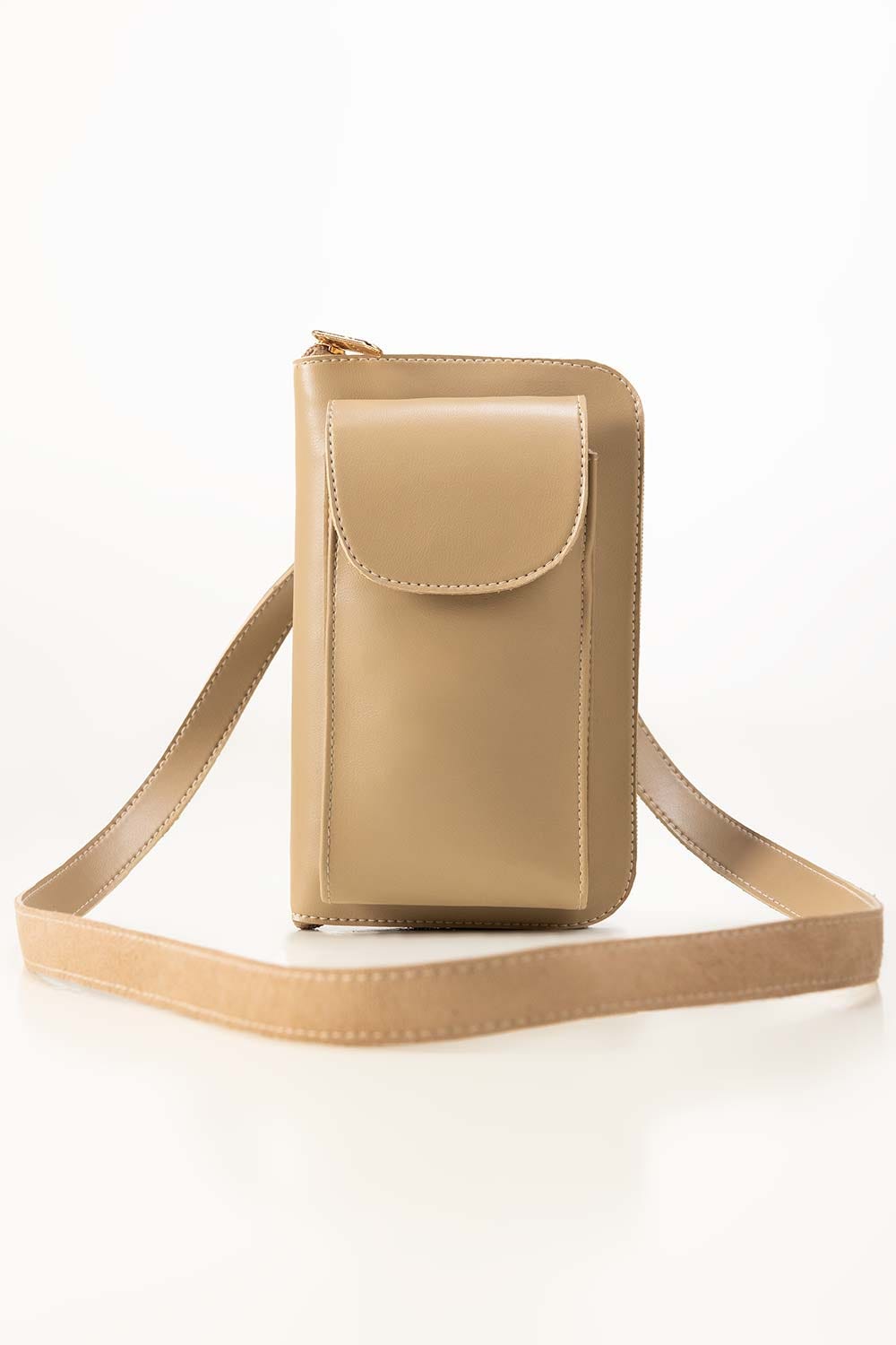 Beige Cross Body Wallet