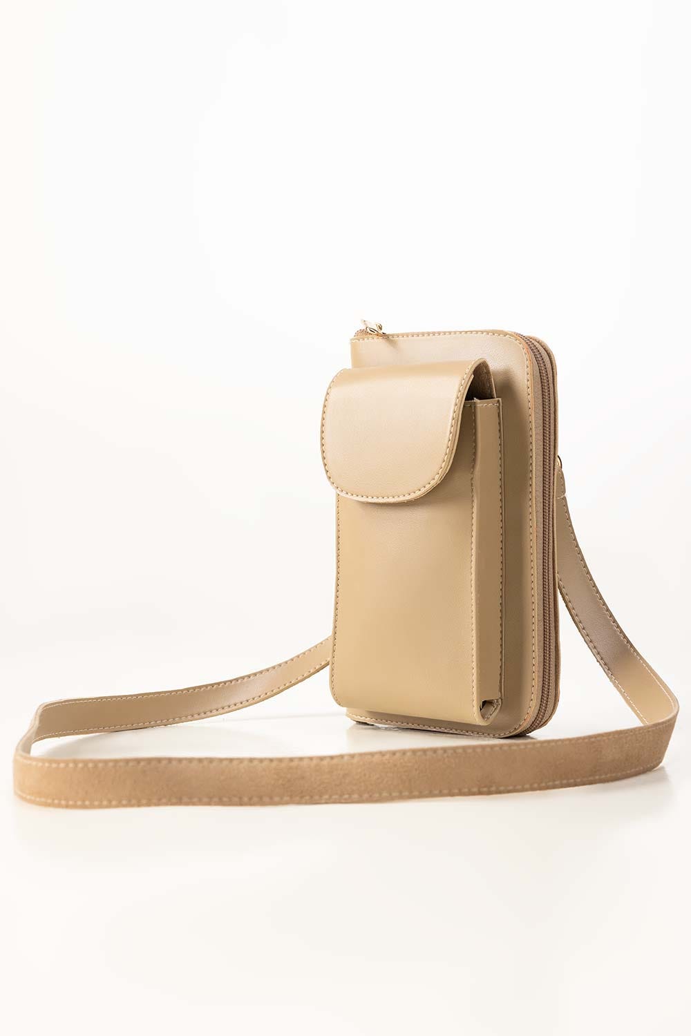 Beige Cross Body Wallet