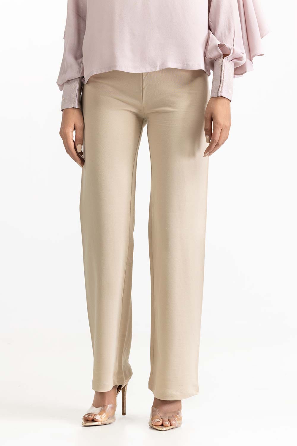 Beige Knit Trouser