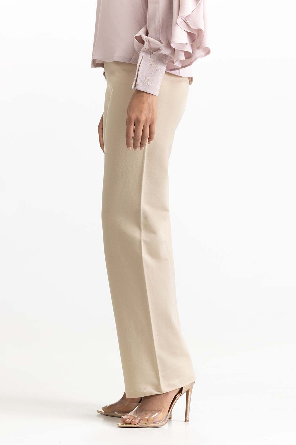Beige Knit Trouser