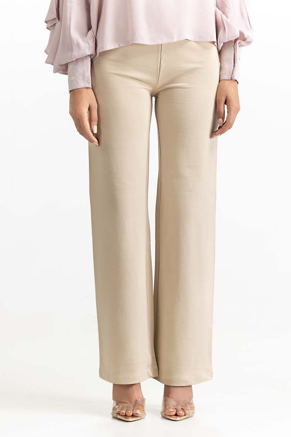 Beige Knit Trouser