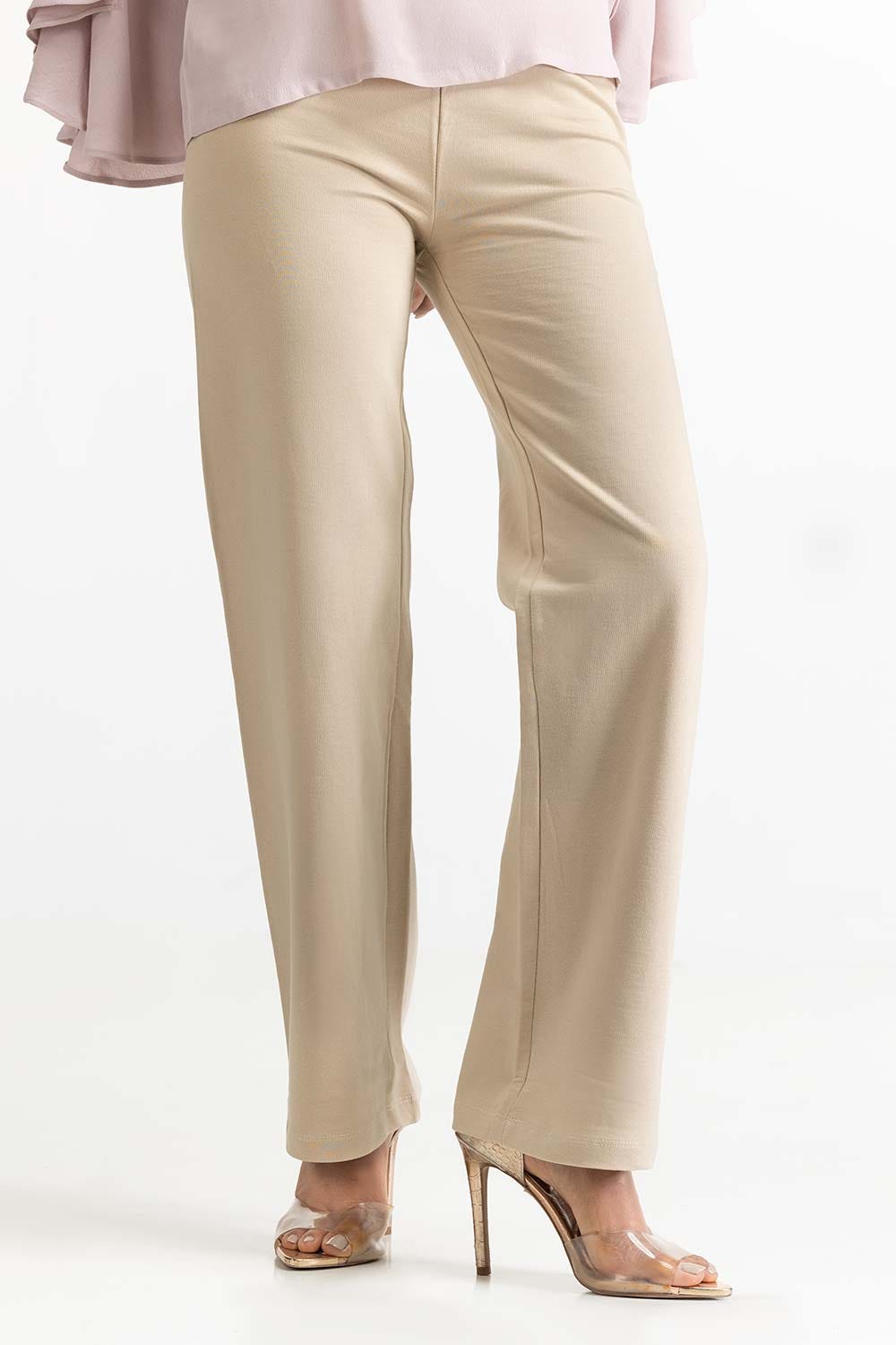Beige Knit Trouser