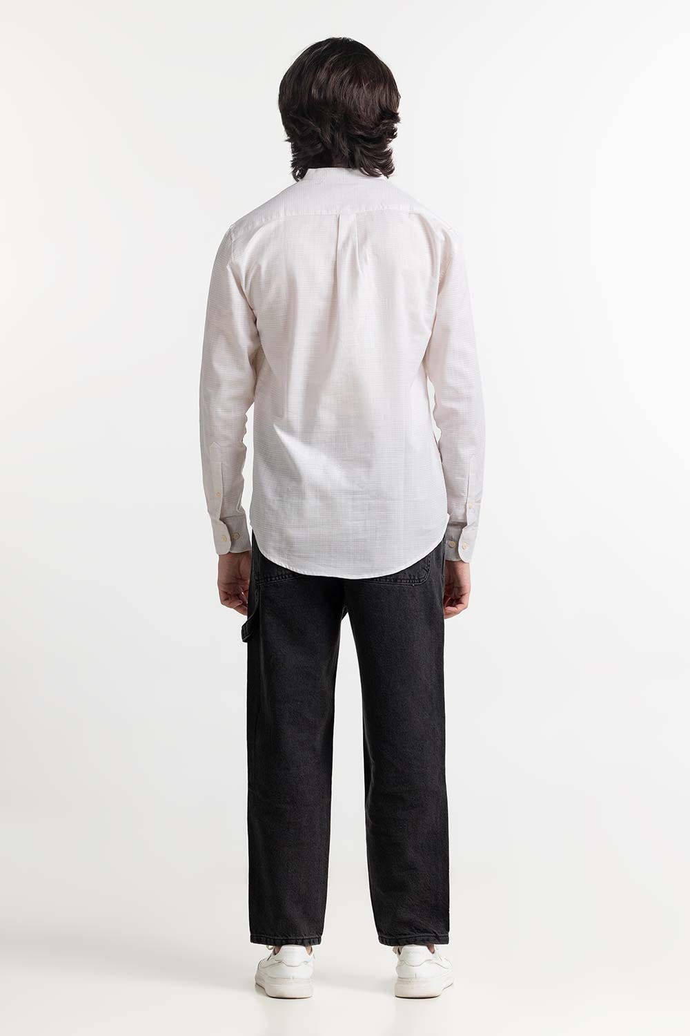 Beige Solid Casual Shirt