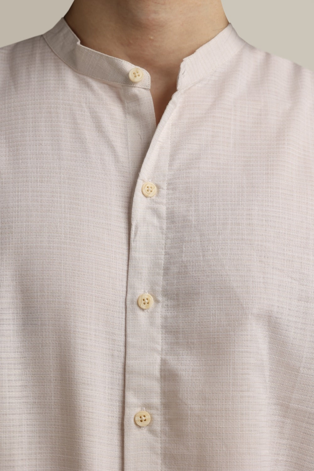 Beige Solid Casual Shirt