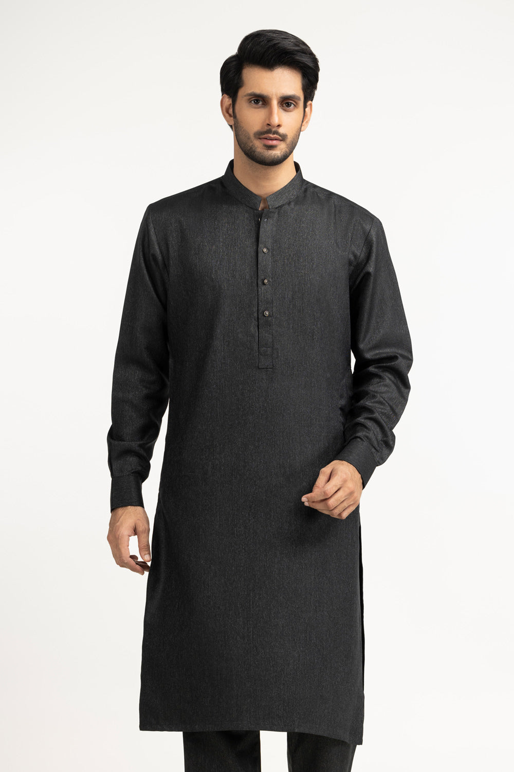 3 Piece Embroidered Raw Silk Suit with Borders and Embroidered Polyester Dupatta