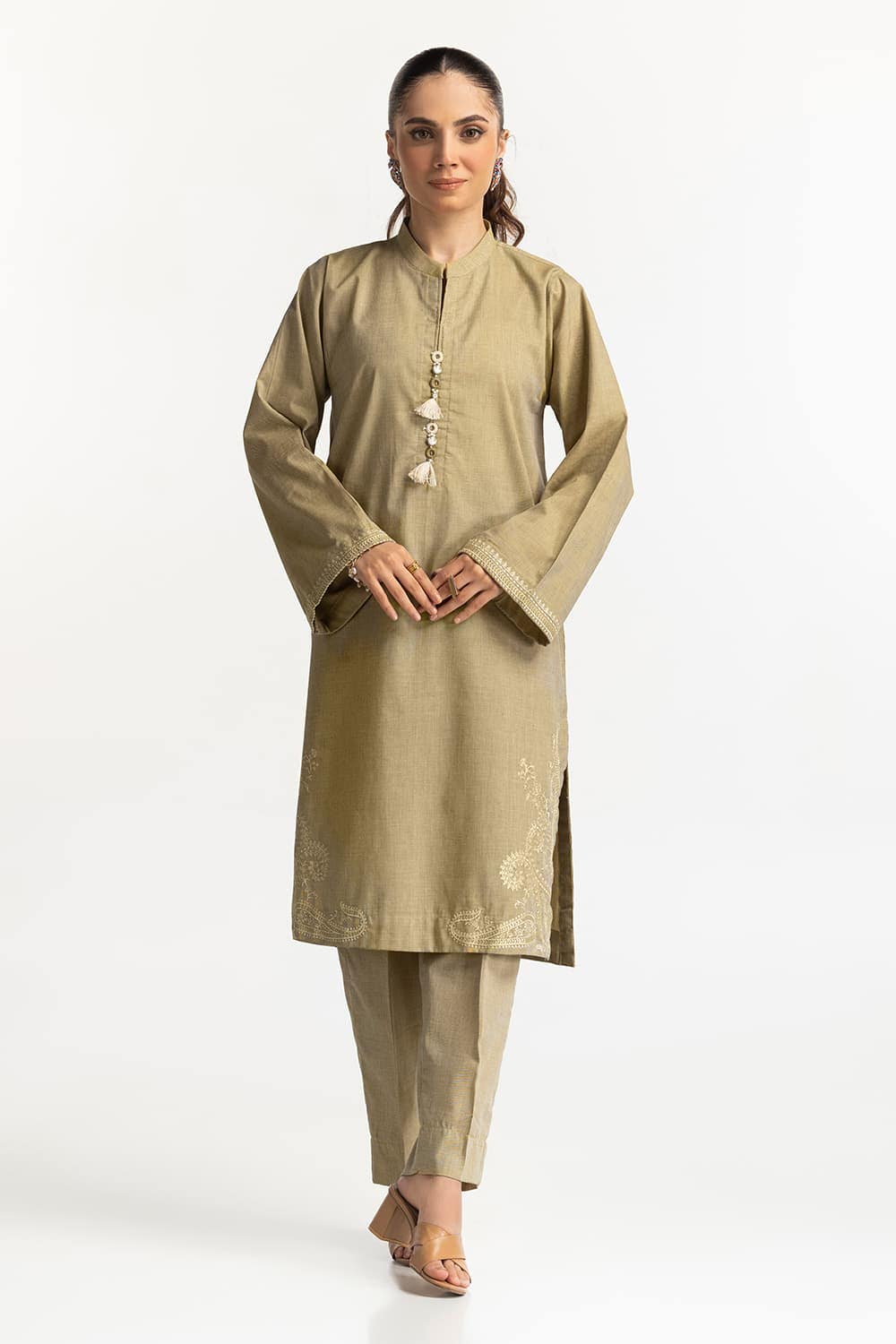 Yarn-dyed Embroidered Co-Ord Set