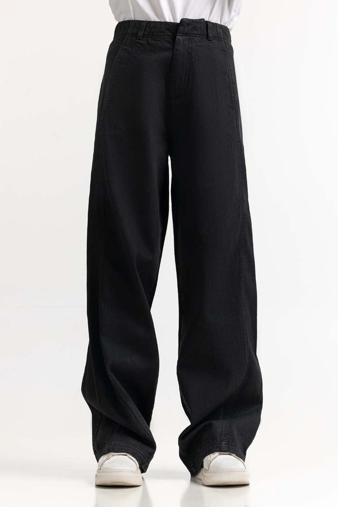 Black Basic Non Denim Jeans