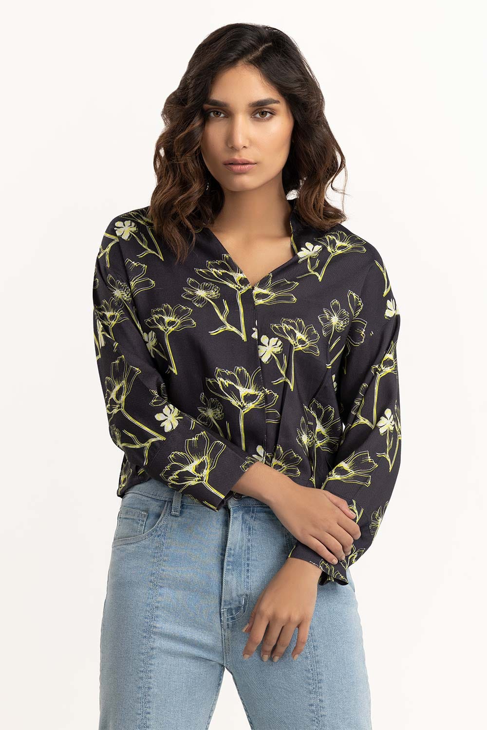 Black Floral Top