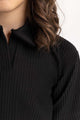 Toddler Girl Black Knit Shirt