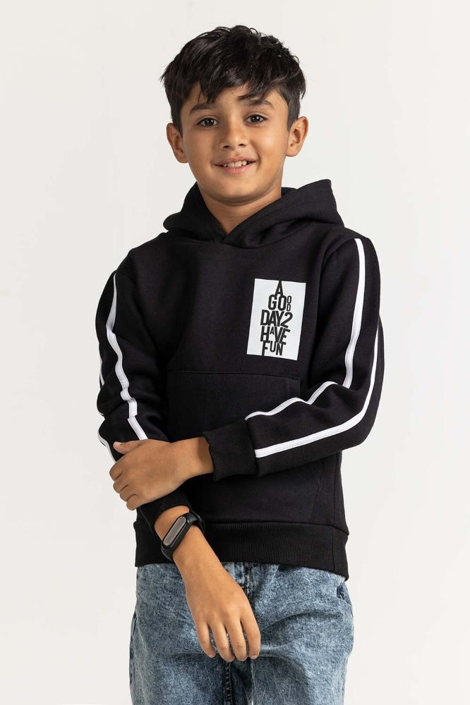 Black Printed Sweatshirt