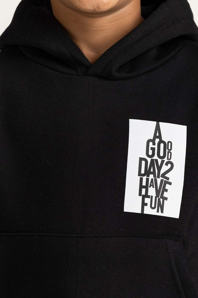 Black Printed Sweatshirt