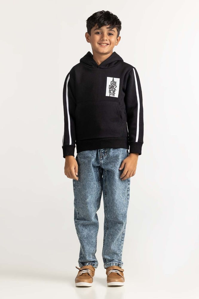 Black Printed Sweatshirt
