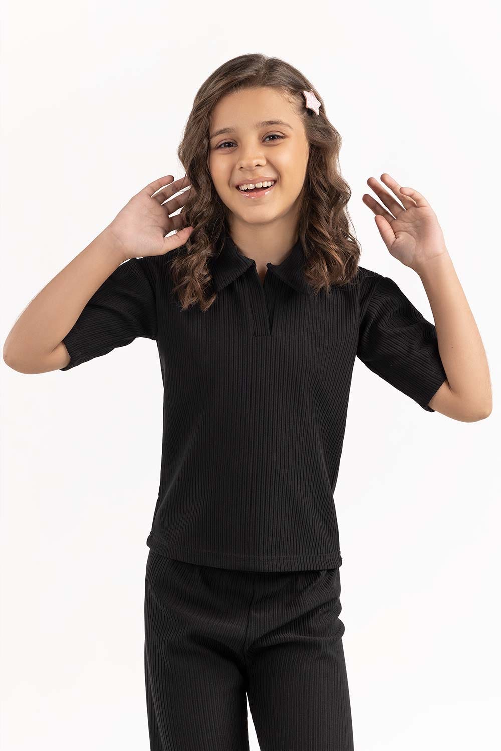 Toddler Girl Black Straight Trouser