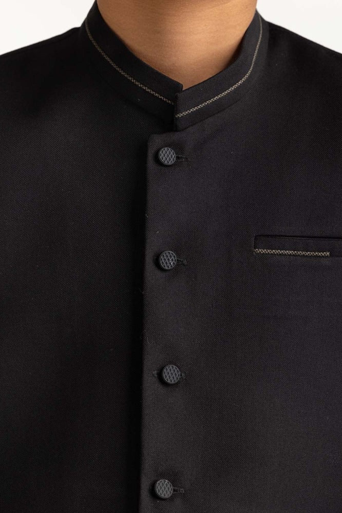 Black Styling Waist Coat Kwc-Pd24-002