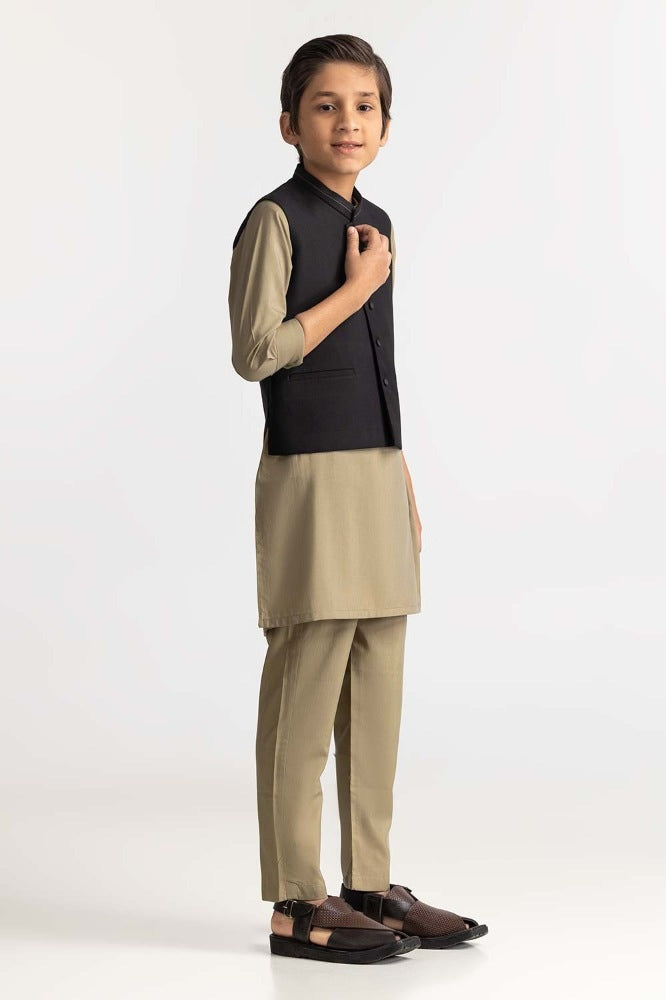 Black Styling Waist Coat Kwc-Pd24-002