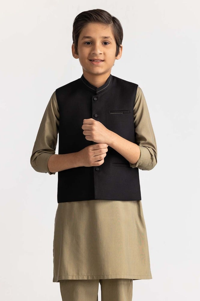 Black Styling Waist Coat Kwc-Pd24-002