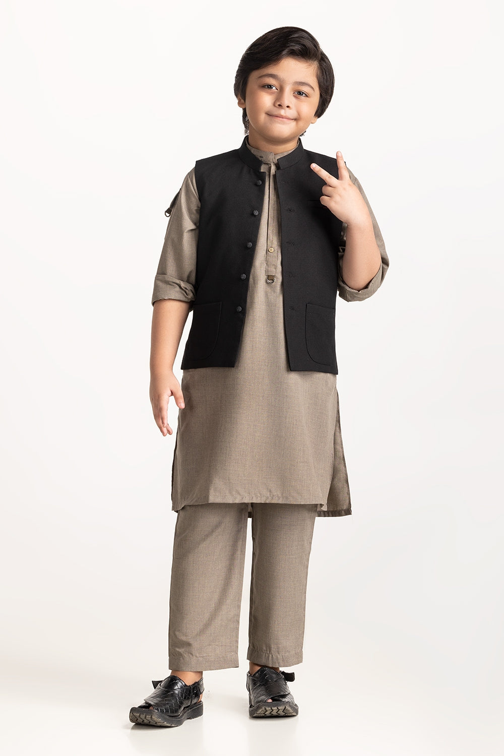 Black Styling Waist Coat Kwc-Pd24-012