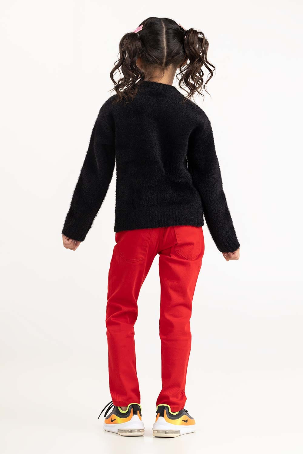Toddler Girl Black Sweater With Round Neck