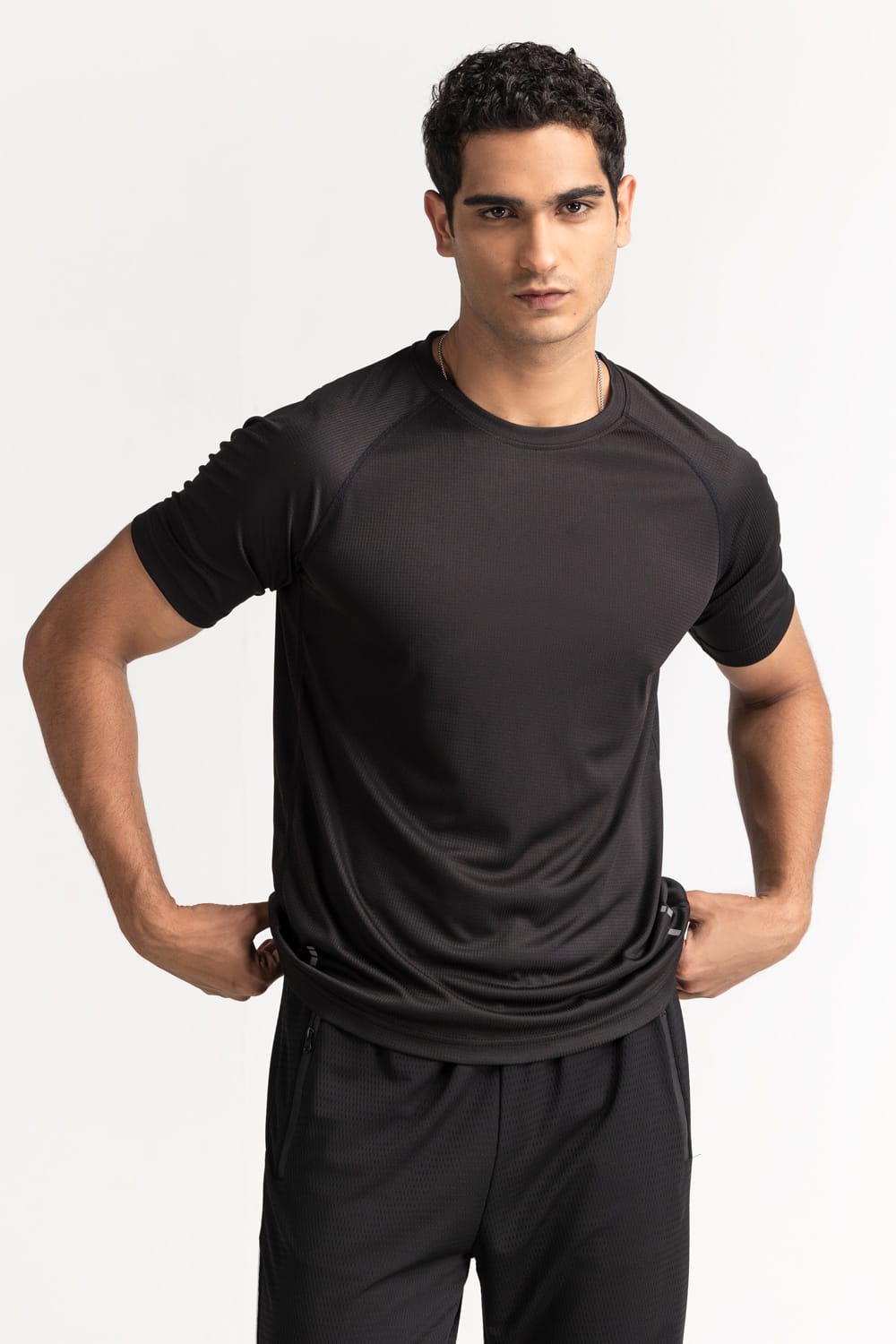 Black Textured Tee