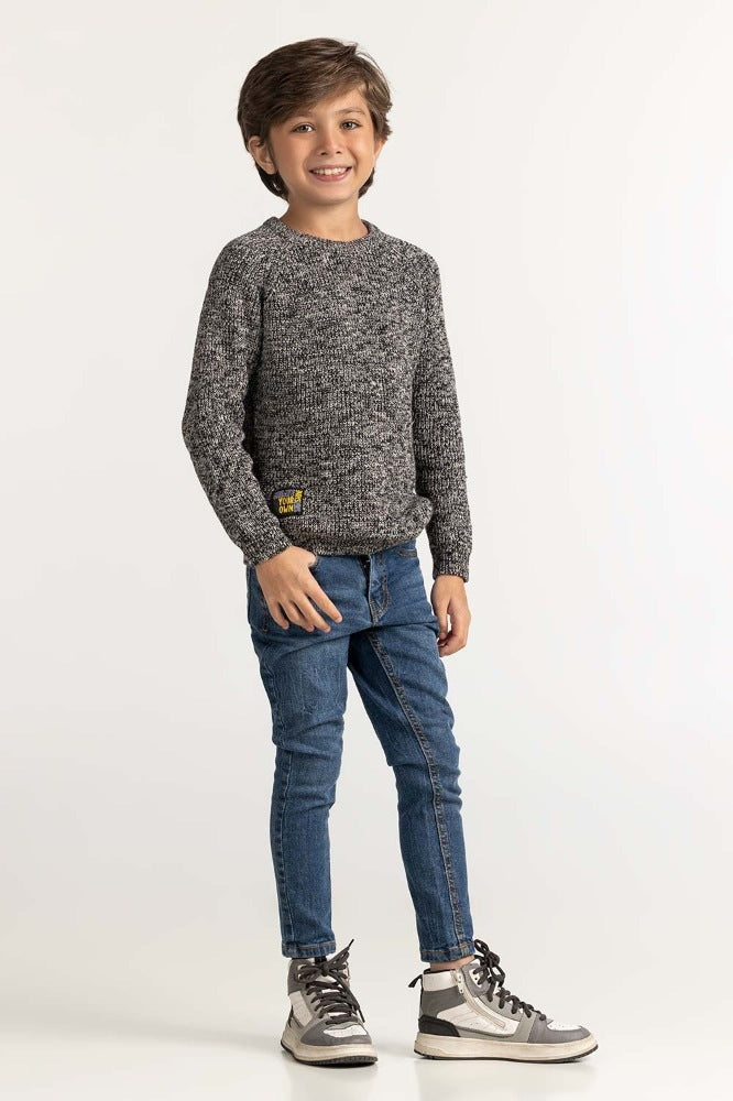 Black White Basic Sweater