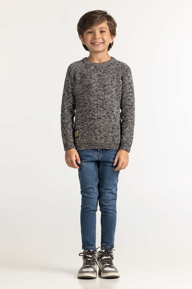 Black White Basic Sweater