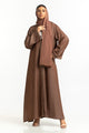 Blended Embroidered Abaya With Scarf