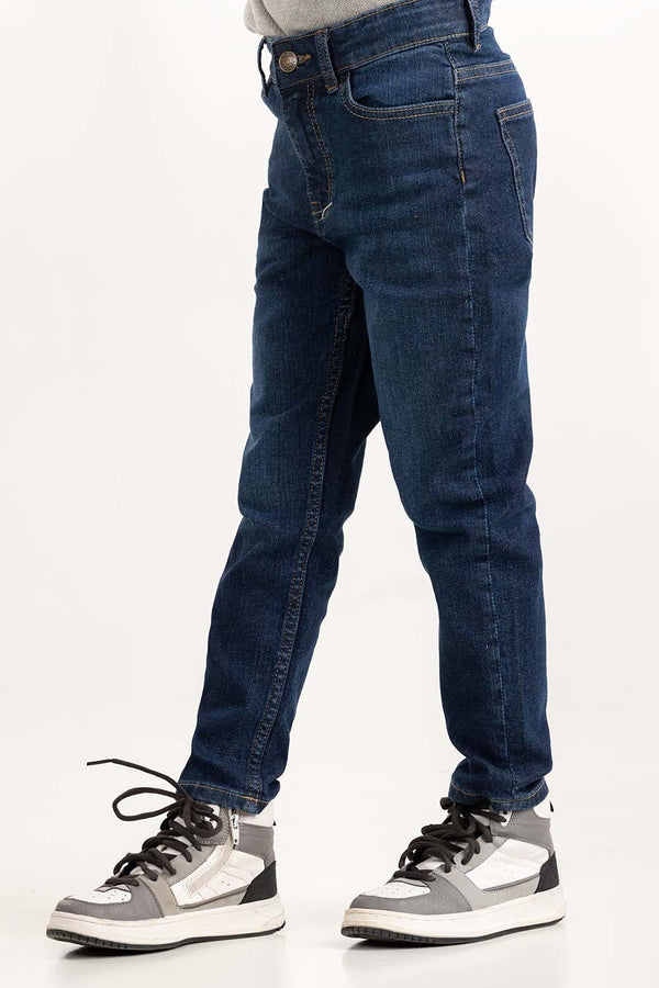 Junior Boy Blue Jeans With An Adjustable Inner Waistband