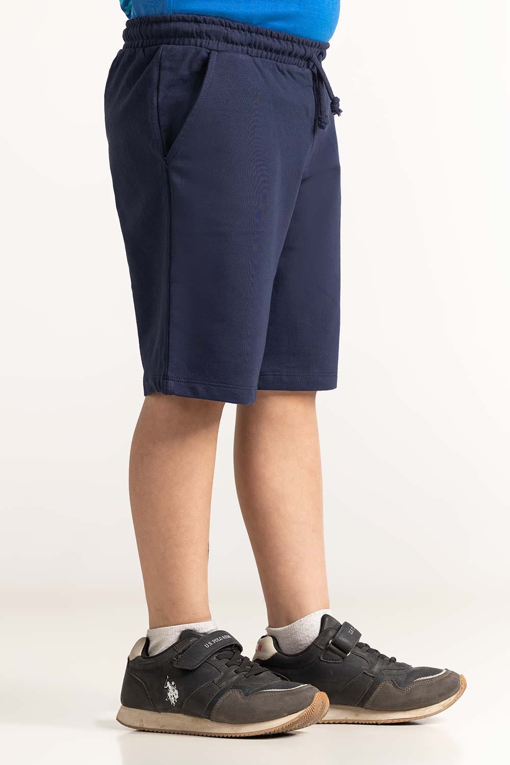 Blue Junior Boy Knit Basic Short