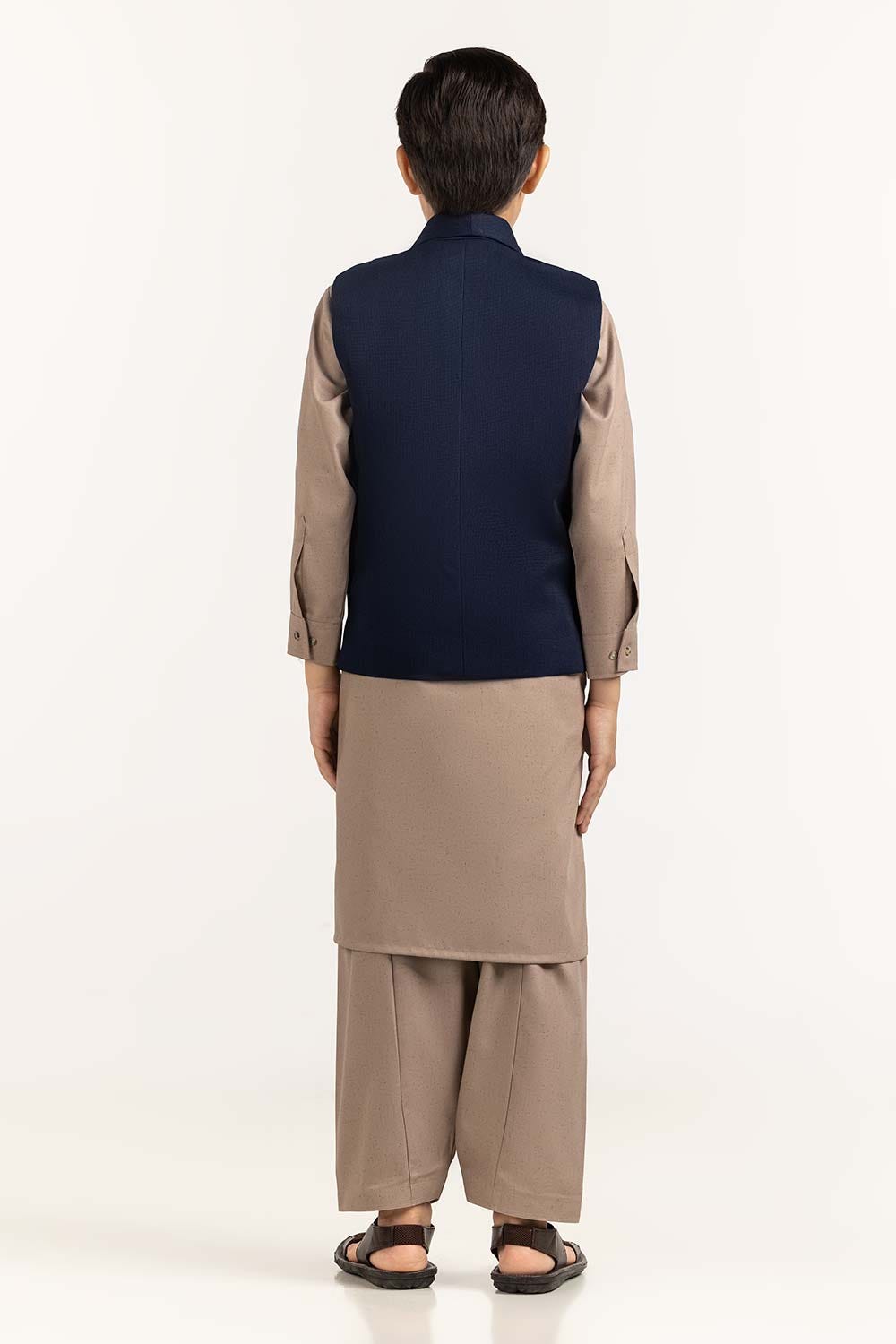 Blue Stylized Waist Coat Kwc-Pd23-001