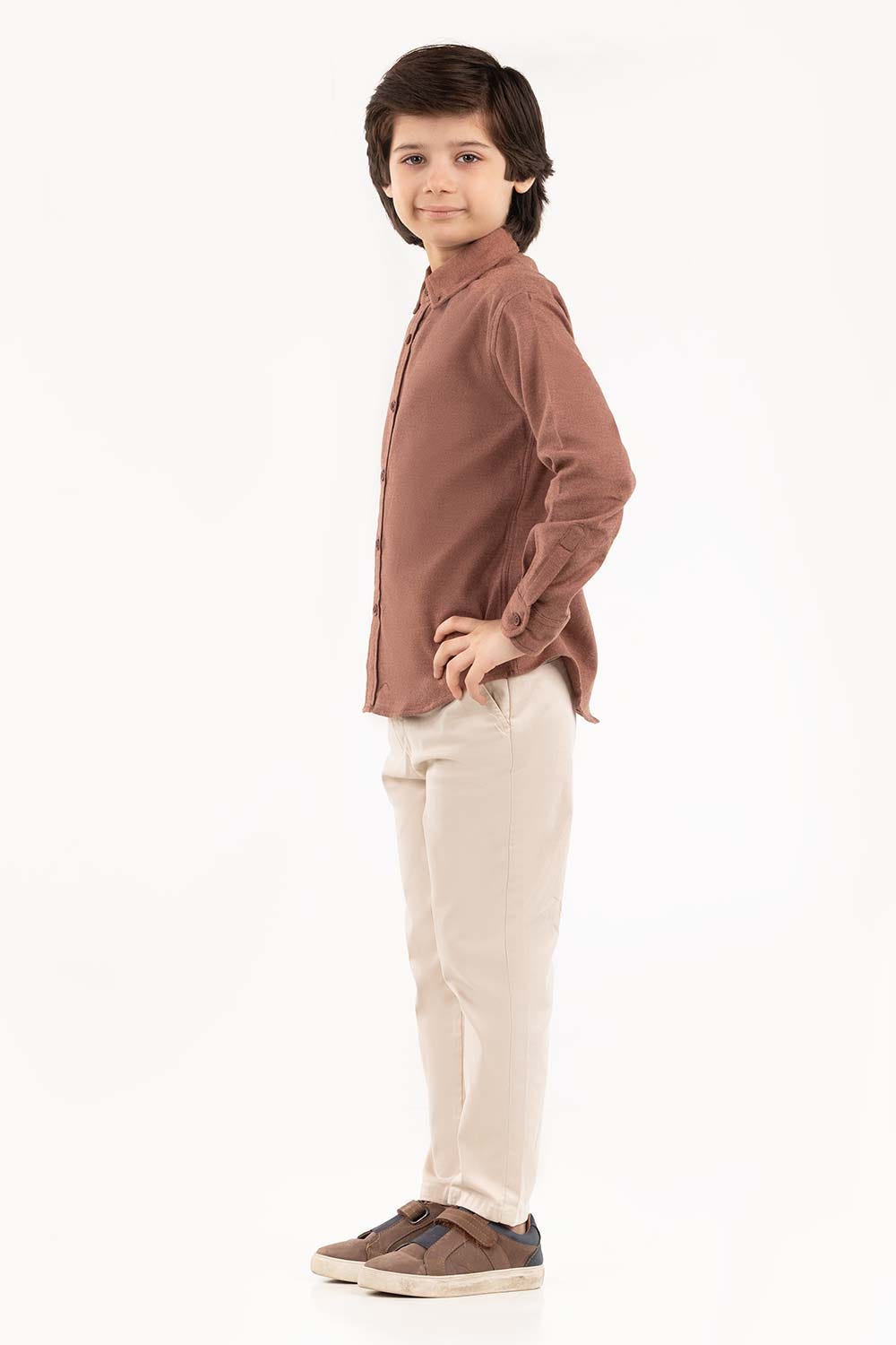 Junior Boy Brown Casual Shirt