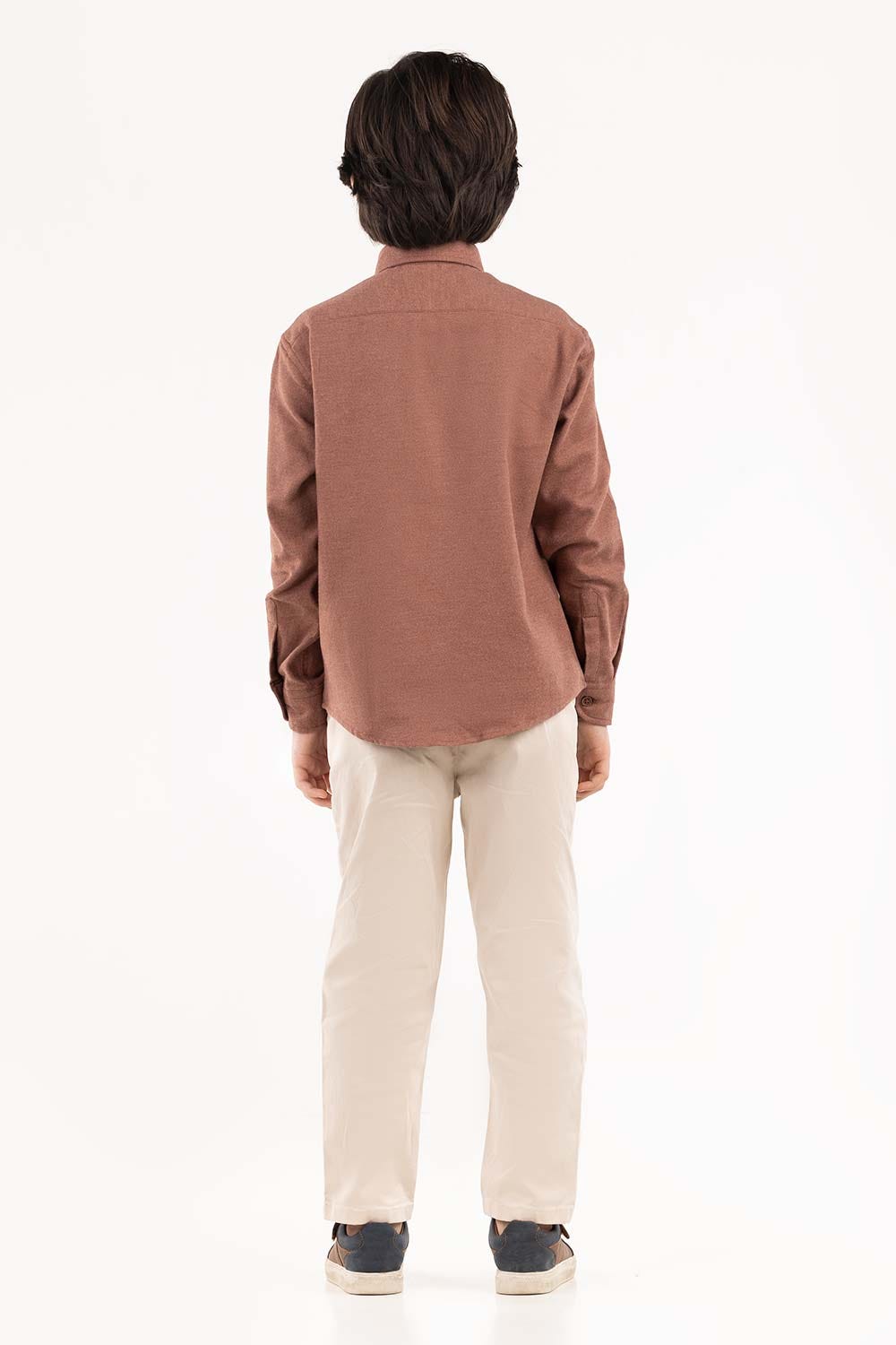 Junior Boy Brown Casual Shirt